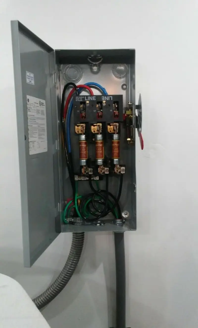 Three-phase disconnect switch installed for Electrical Wiring & Rewiring in Calimesa